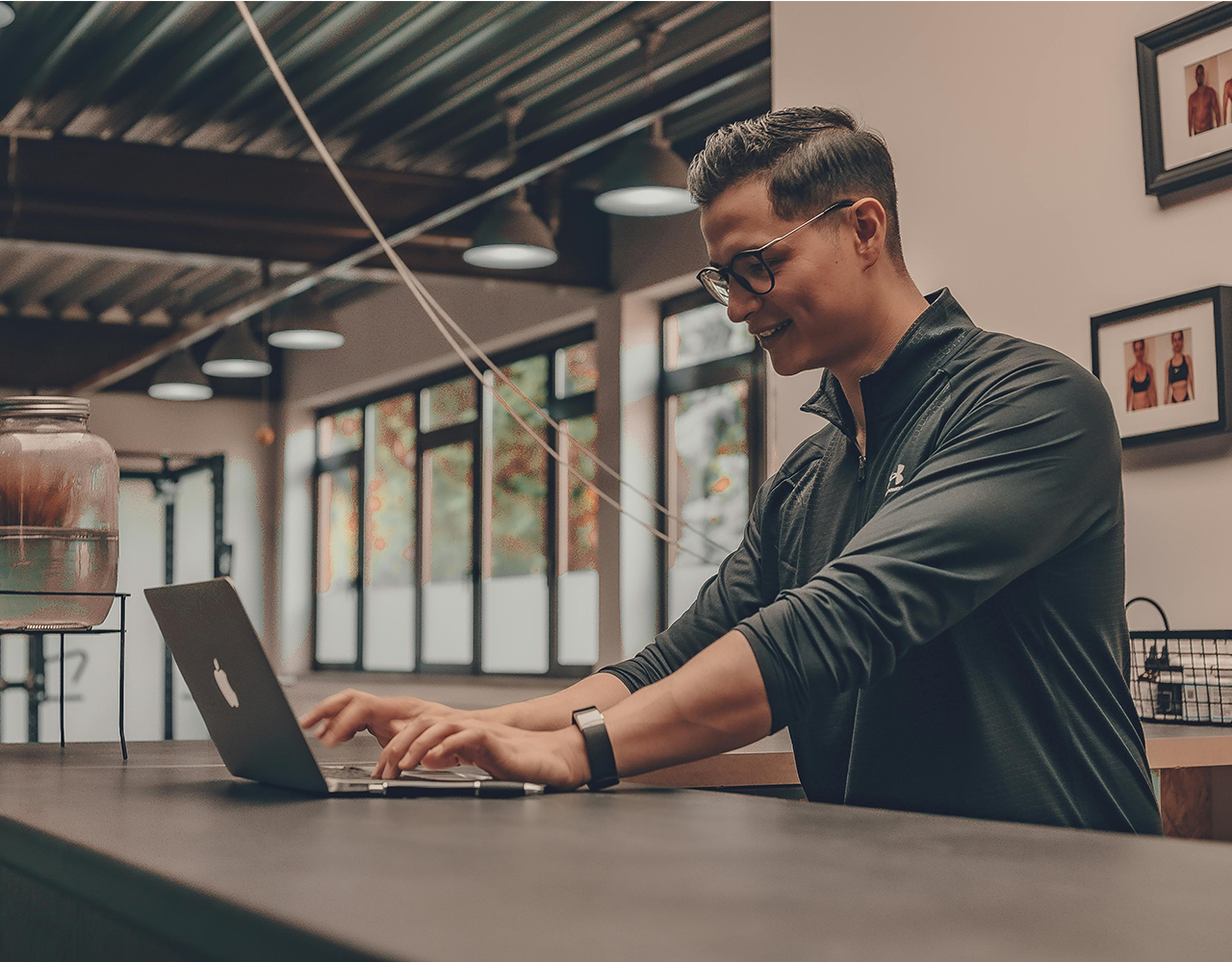 Gym Manager at desk