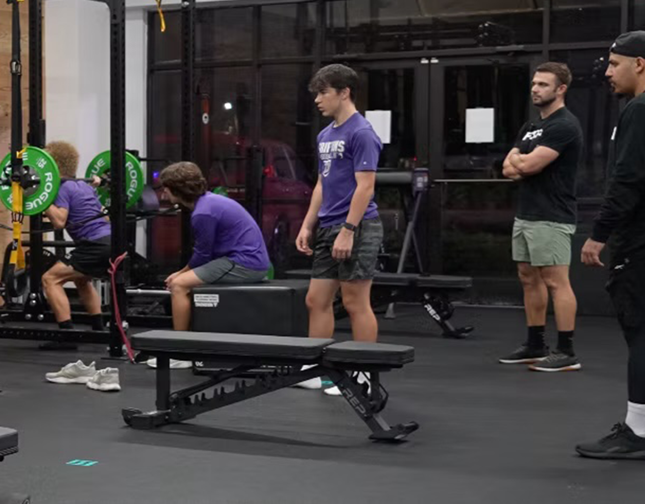 FSP athletes in the weight room
