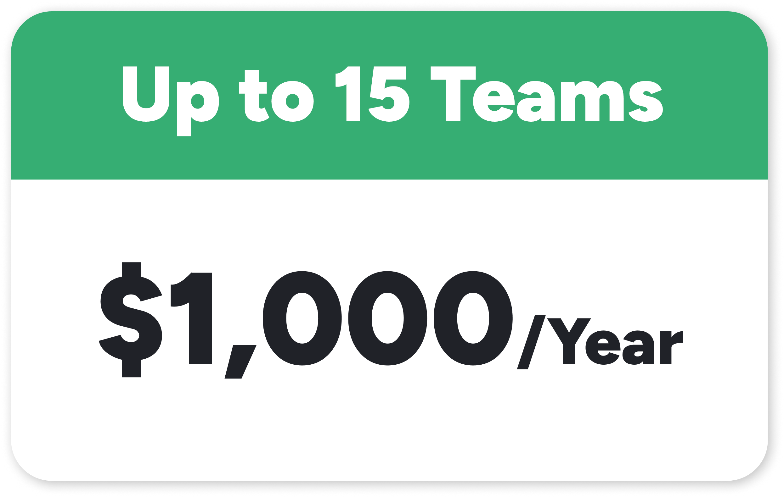 up to 15 teams